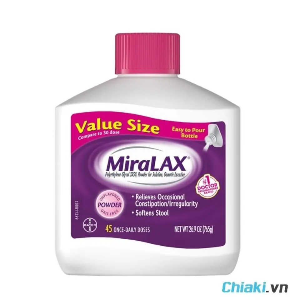 Thuốc t&aacute;o b&oacute;n của Mỹ MiraLAX