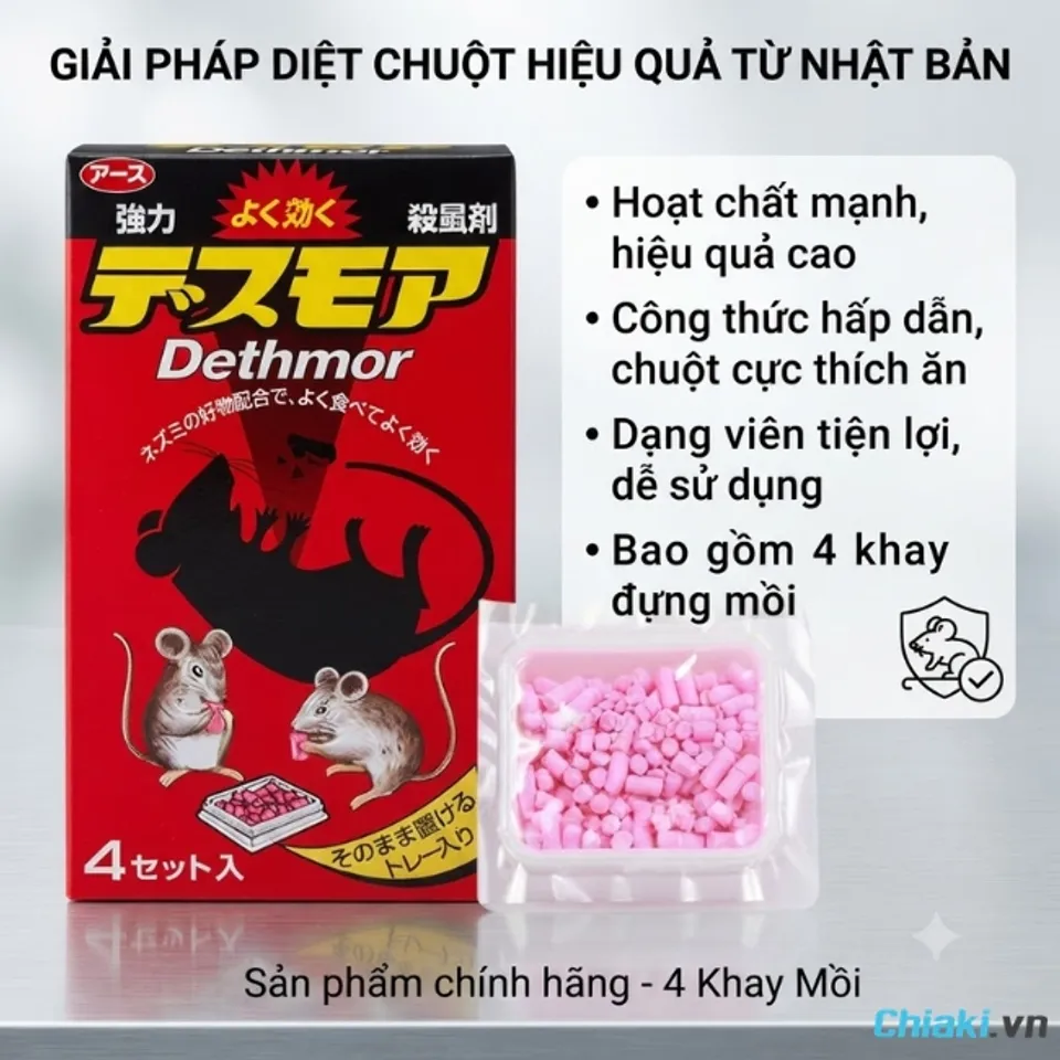 Thuốc diệt chuột Nhật Bản Dethmor c&oacute; hương vị thức ăn hấp dẫn