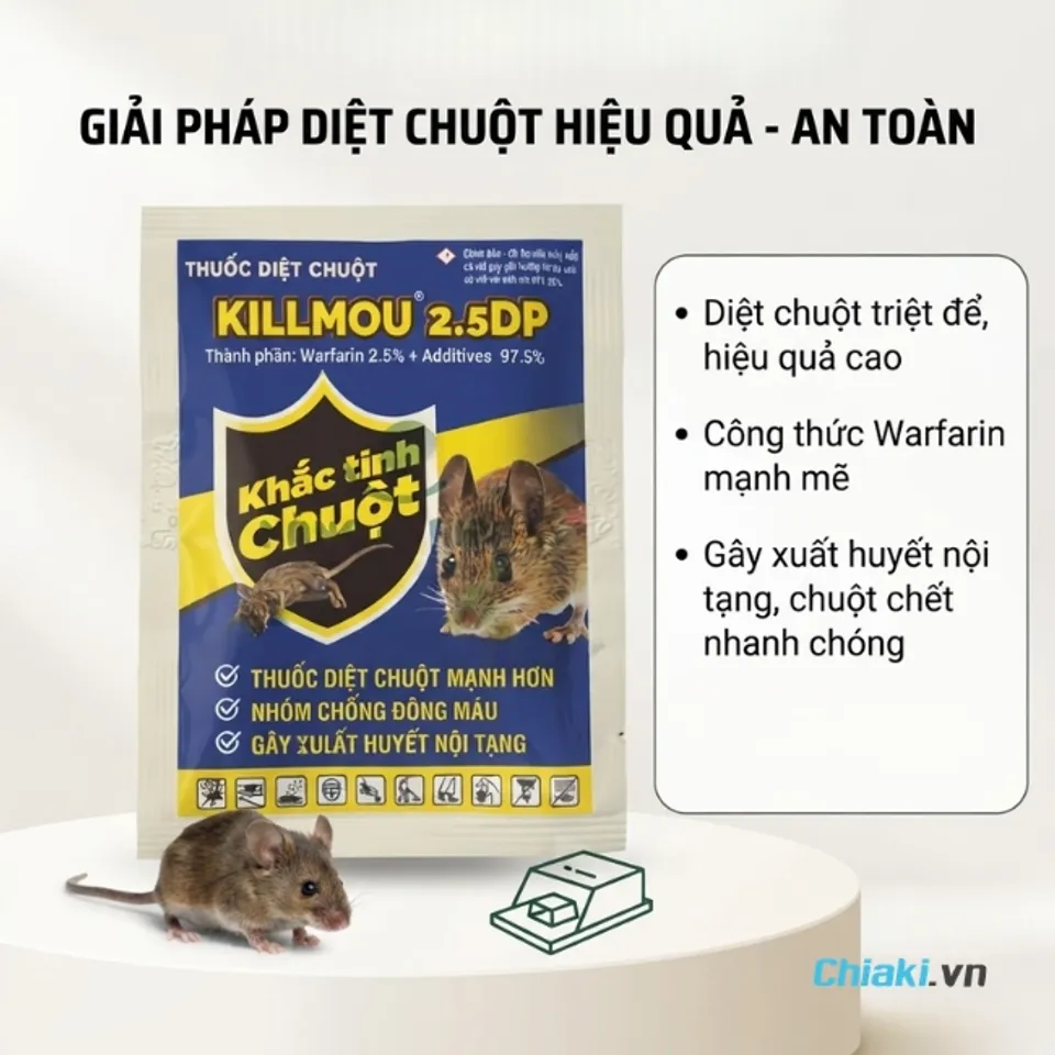 Thuốc diệt chuột dạng bột Killmou 2.5DP hiệu quả mạnh mẽ, diệt chuột nhanh ch&oacute;ng