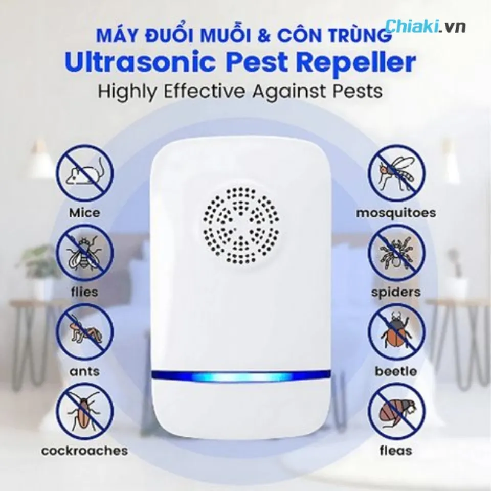 M&aacute;y đuổi gi&aacute;n muỗi, c&ocirc;n tr&ugrave;ng Ultrasonic Đức xua đuổi gi&aacute;n hiệu quả