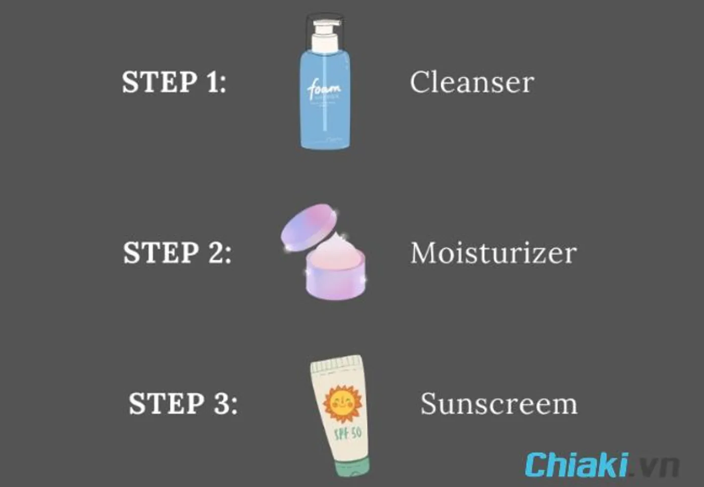 3 bước skincare cơ bản buổi s&aacute;ng