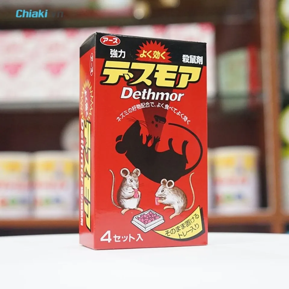 Vi&ecirc;n diệt chuột Dethmor Nhật Bản hoạt động cơ chế chống đ&ocirc;ng m&aacute;u, khiến chuột bị ti&ecirc;u diệt hiệu quả