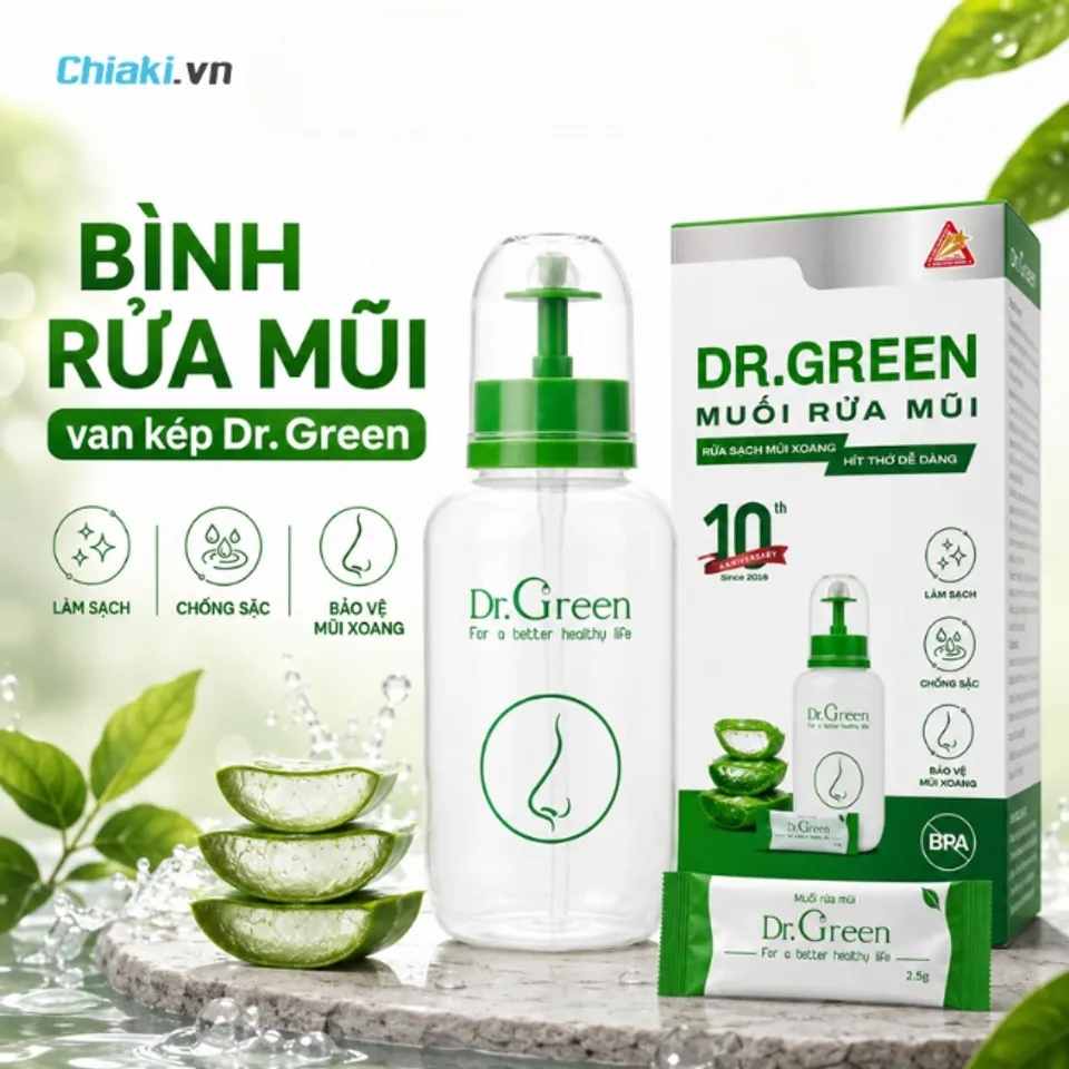 B&igrave;nh rửa mũi cho b&eacute; tr&ecirc;n 1 tuổi Dr Green Việt Nam