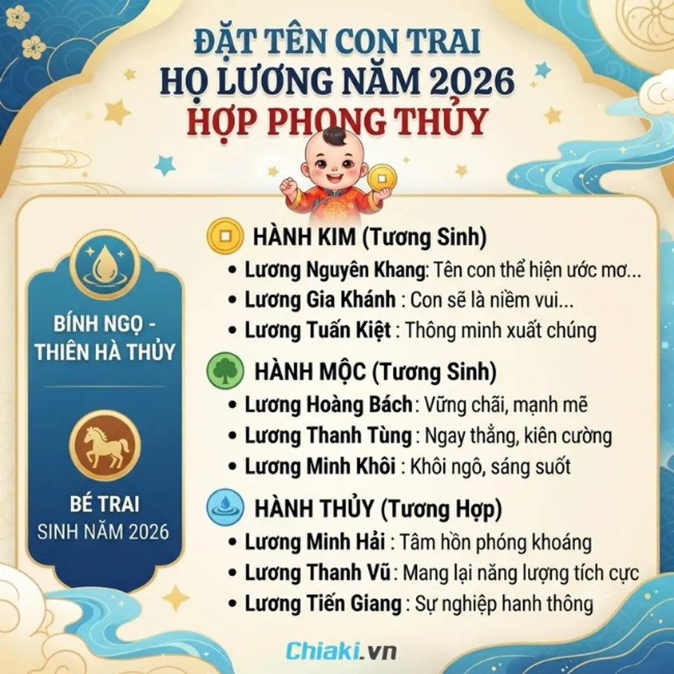 Chọn t&ecirc;n con trai theo Ngũ h&agrave;nh bản mệnh 