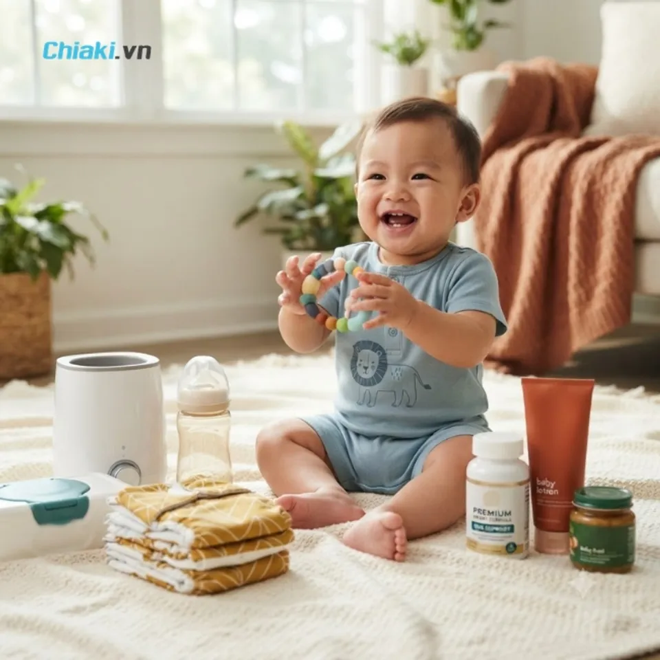Sinh nở b&eacute; trai họ Đinh với trọn bộ sản phẩm Mẹ B&eacute; ch&iacute;nh h&atilde;ng&nbsp;tại Chiaki