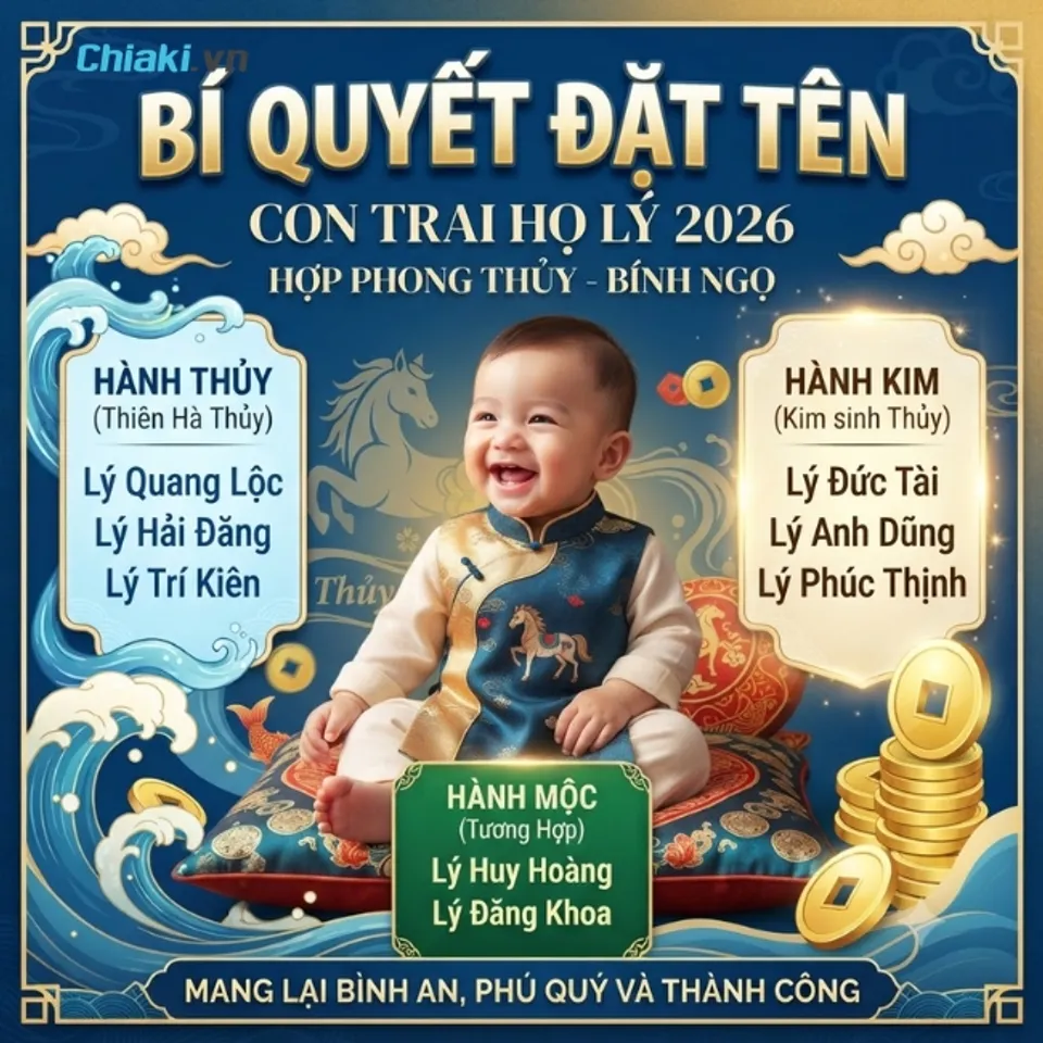 B&iacute; quyết đặt t&ecirc;n con trai họ L&yacute; 2026 hợp phong thủy
