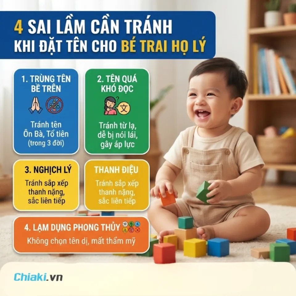 Tr&aacute;nh đặt tr&ugrave;ng t&ecirc;n với &ocirc;ng b&agrave;, tổ ti&ecirc;n hoặc những người th&acirc;n trong d&ograve;ng họ