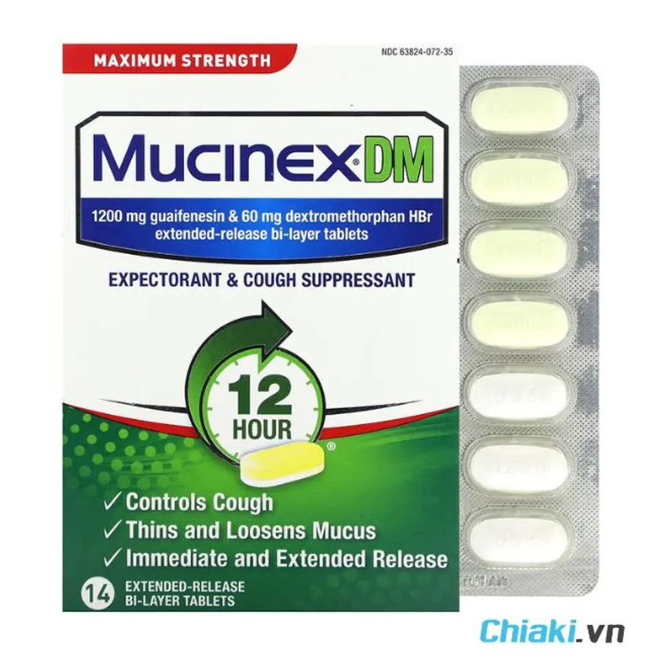 Thuốc ho của Mỹ dạng vi&ecirc;n Mucinex