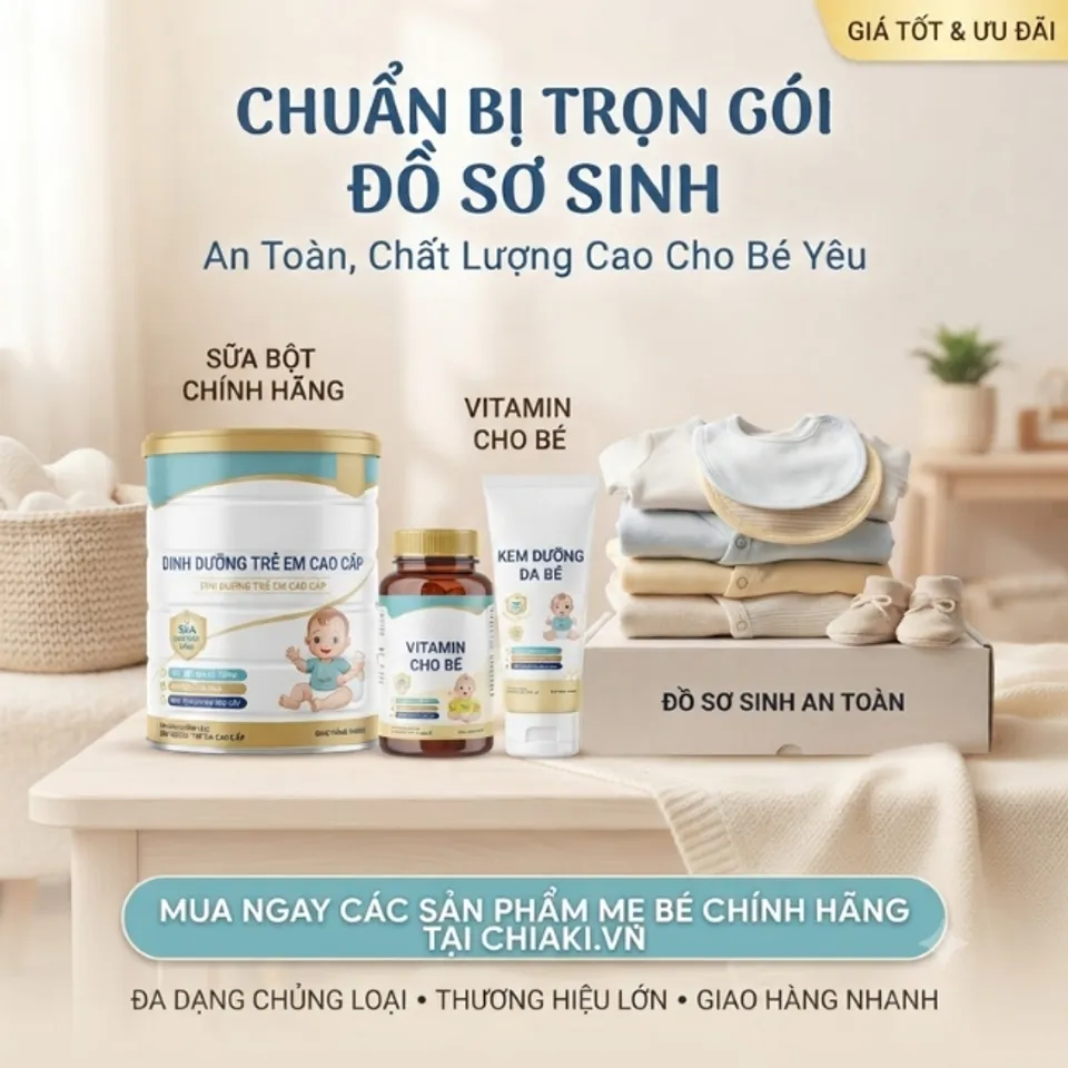 Chuẩn bị trọn g&oacute;i đồ sơ sinh an to&agrave;n, chất lượng cao cho b&eacute; y&ecirc;u tại Chiaki.vn