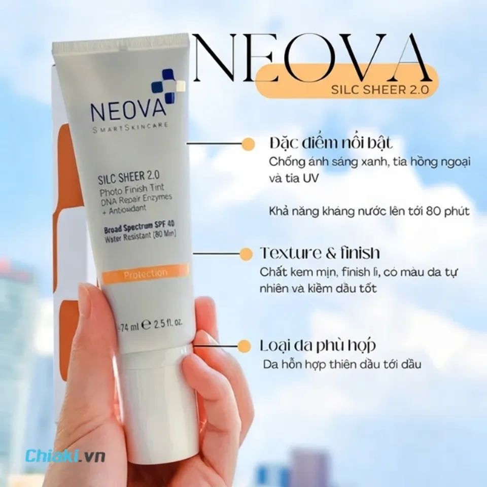 Kem chống nắng Neova SPF 40 l&yacute; tưởng cho l&agrave;n da cực kỳ kh&ocirc; r&aacute;p v&agrave;o m&ugrave;a đ&ocirc;ng