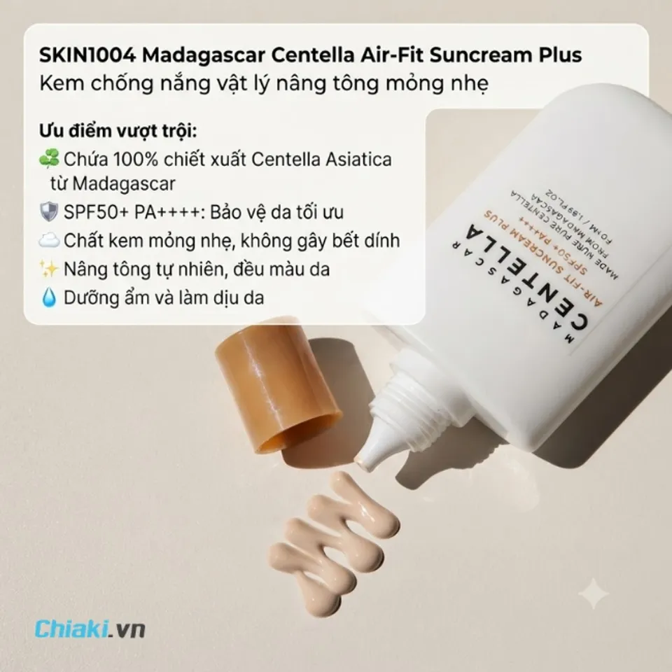 Kem chống nắng m&ugrave;a đ&ocirc;ng Skin1004 Madagascar Centella SPF50+ PA++++ cho da dầu mụn 