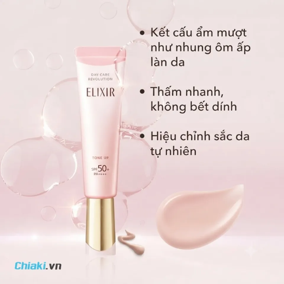 Kem chống nắng Shiseido Elixir Day Care Revolution Tone Up Pink bảo vệ tối ưu cho da suốt cả ng&agrave;y