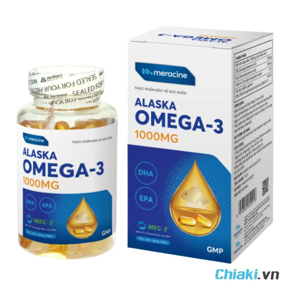 Vi&ecirc;n uống Meracine Alaska Omega-3 1000mg của Việt Nam
