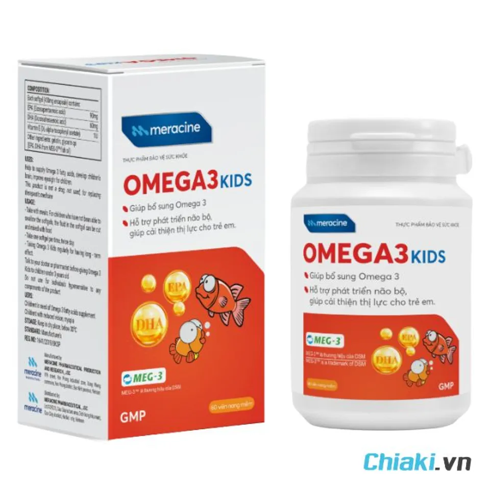 Vi&ecirc;n uống Meracine Omega 3 Kids của Việt Nam