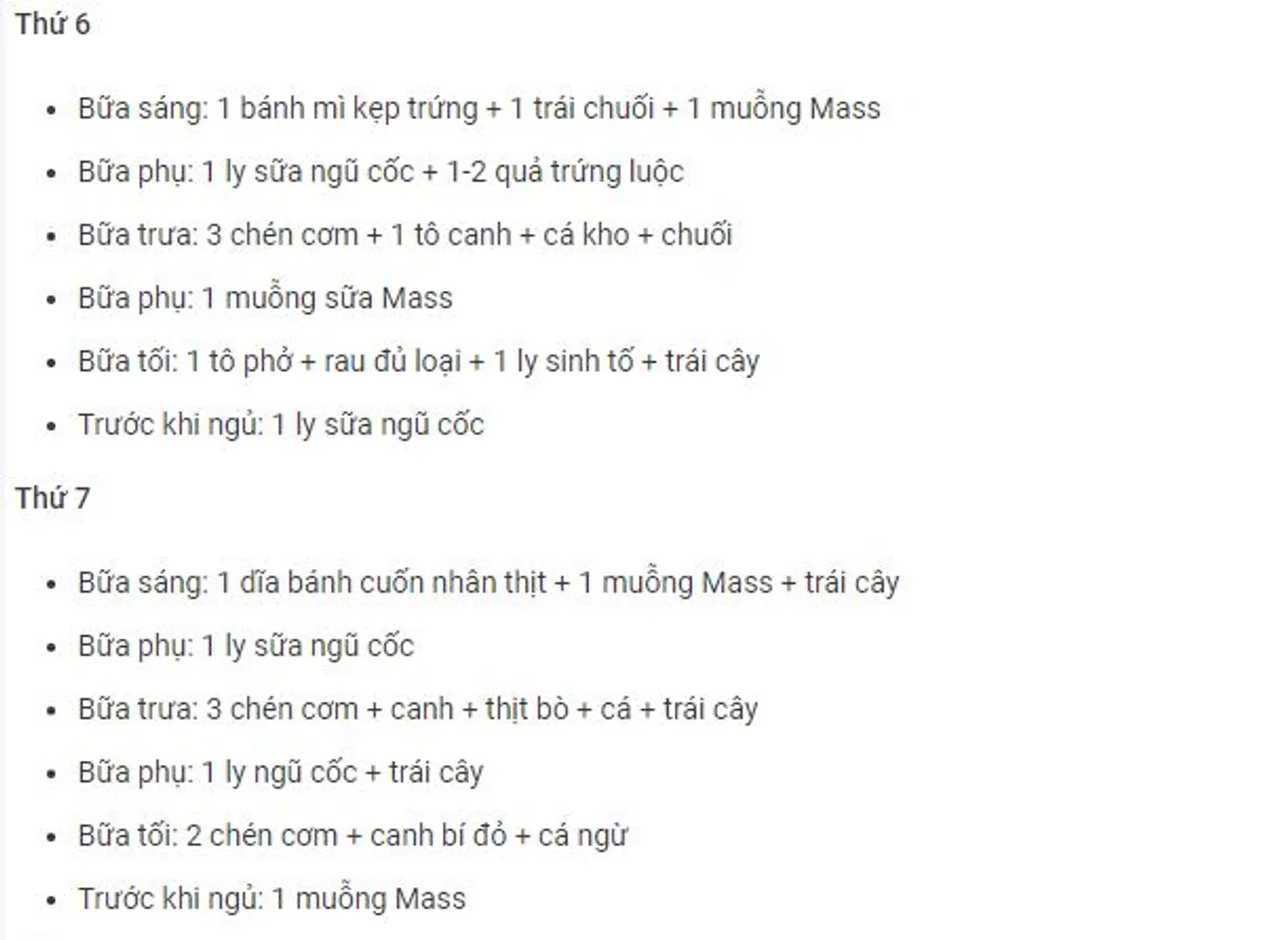 Sữa tăng cân Premium Mass Gainer và thực đơn chi tiết cho nam gầy tập Gym