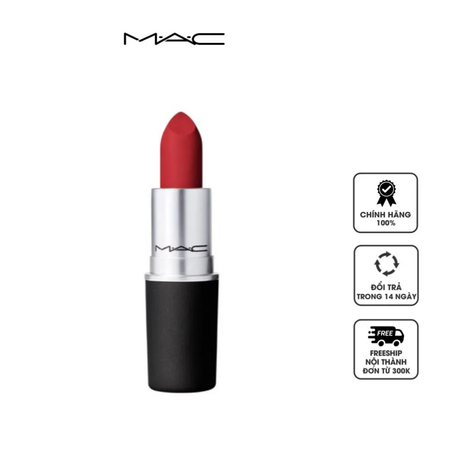 Son thỏi lì Mac Powder Kiss Lipstick màu 935 Ruby New