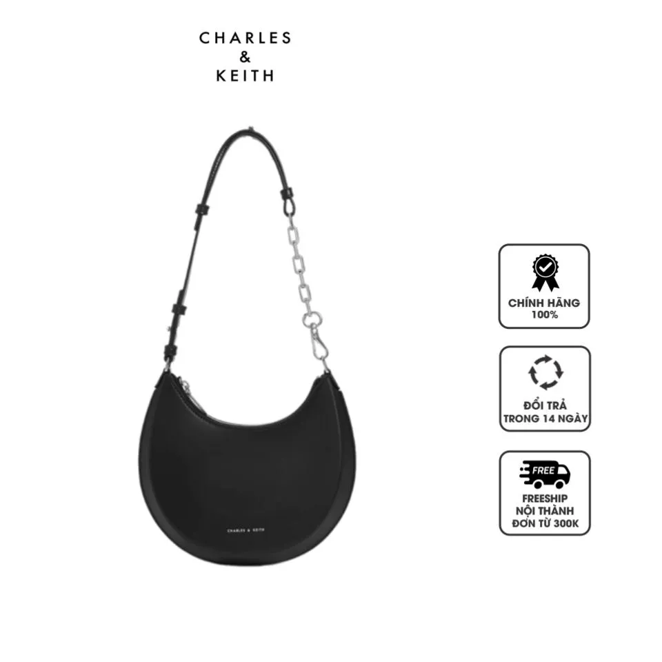 Túi xách Charles & Keith Olivia Moon Bag CK2-20271266 màu đen