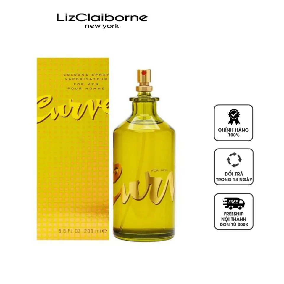 Nước hoa nam Liz Claiborne Curve Cologne Pour Homme Spray, 200ml