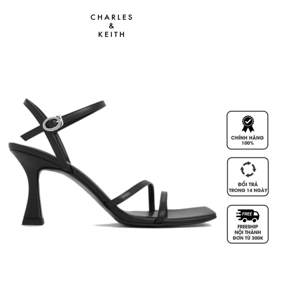 Sandal Charles & Keith Strappy Trapeze Heel CK1-60190327 Màu Đen, 34