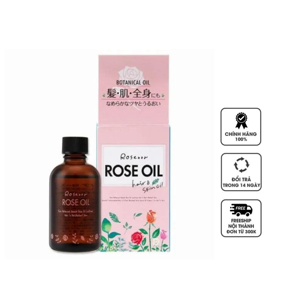 Tinh dầu hoa hồng phục hồi cho da và tóc Botanical Rose oil Nhật Bản