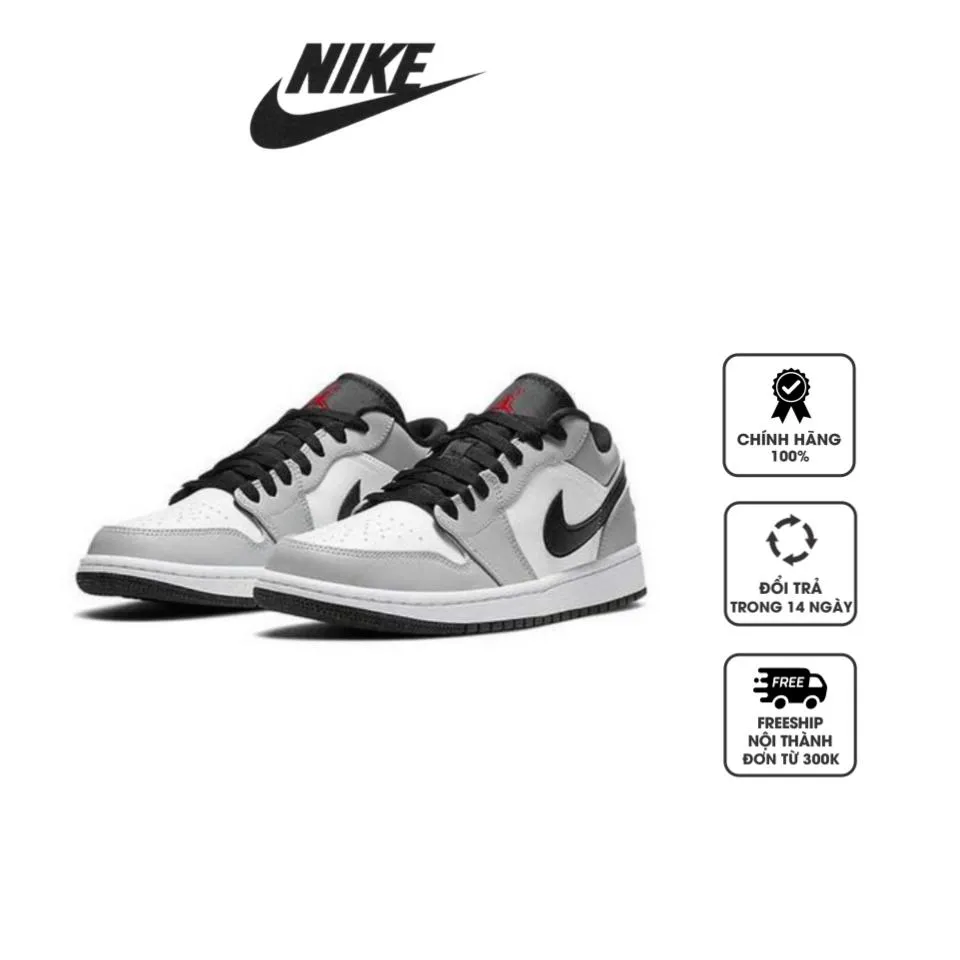Giày Nike Air Jordan 1 Low 'Light Smoke Grey' 553558-030 màu xám khói nhạt, 38.5