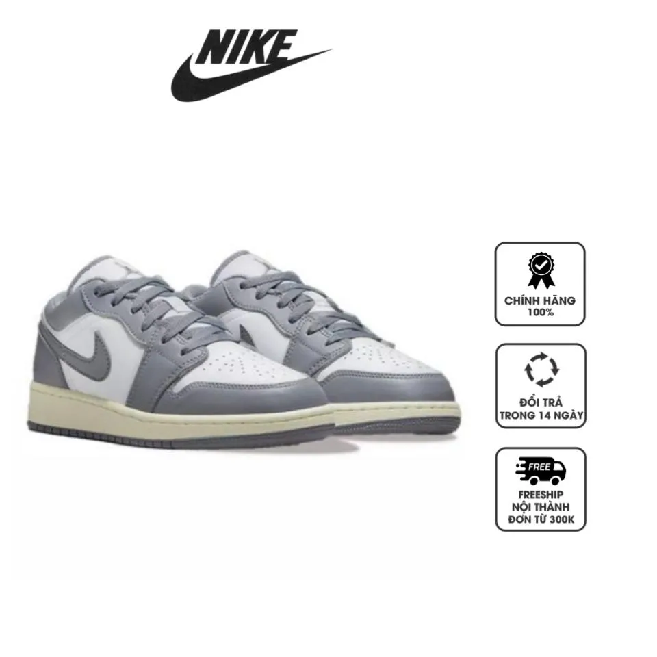 Giày Nike Air Jordan 1 Low GS Vintage Grey 553560-053 màu xám cổ điển, 36