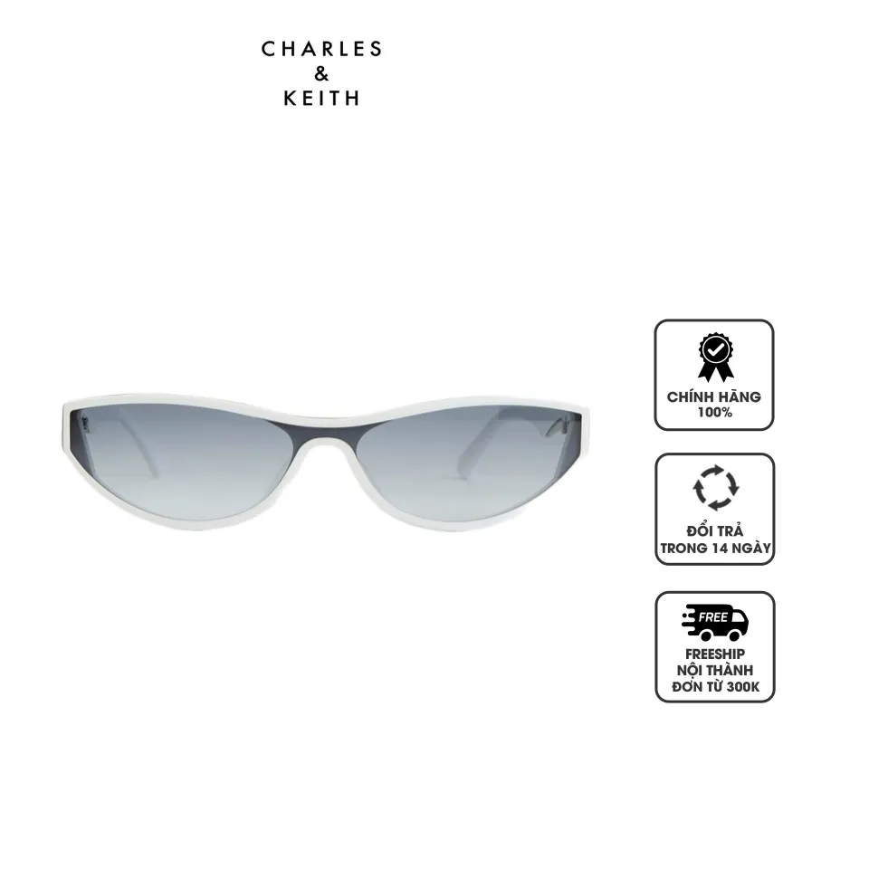 Kính râm Recycled Acetate Angular Shield Sunglasses CK3-61280554 White