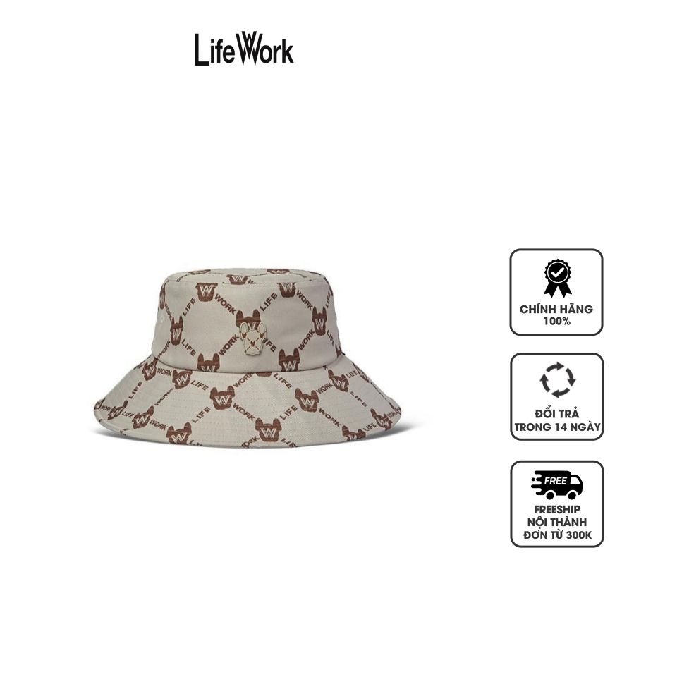 Mũ LifeWork LW245CP450 Big Radogram Bucket Hat, Đen