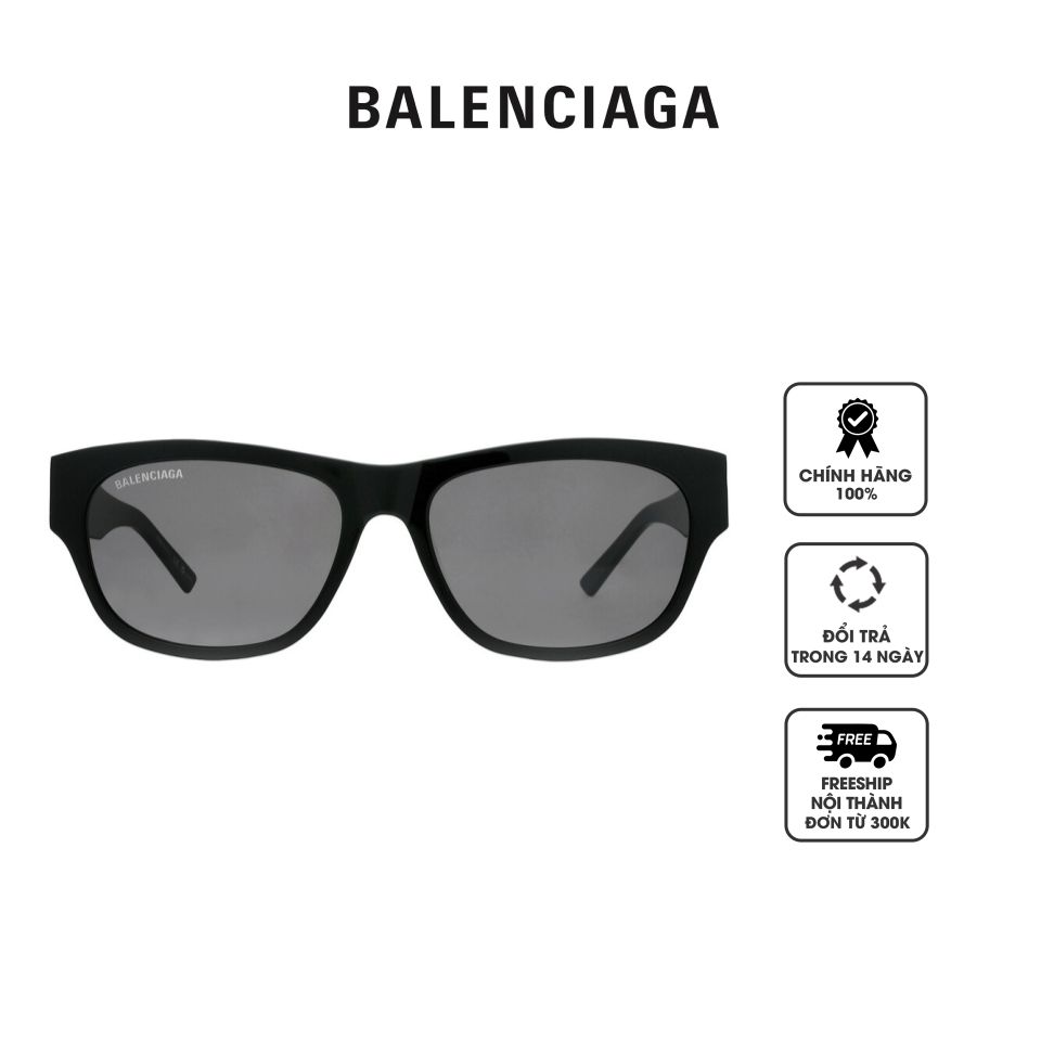 Kính mát nam Balenciaga Grey Oval Men's Sunglasses BB0164S 001 57