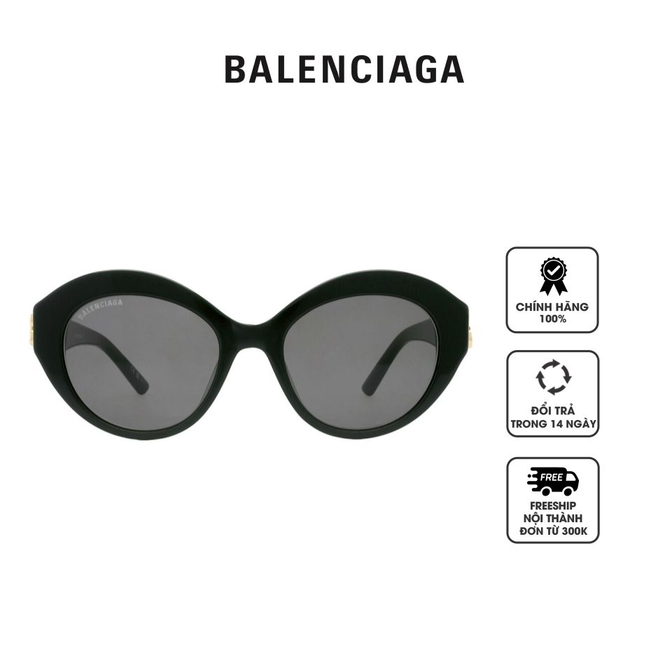 Kính mát nữ Balenciaga Grey Oval Ladies Sunglasses BB0133S 001 52