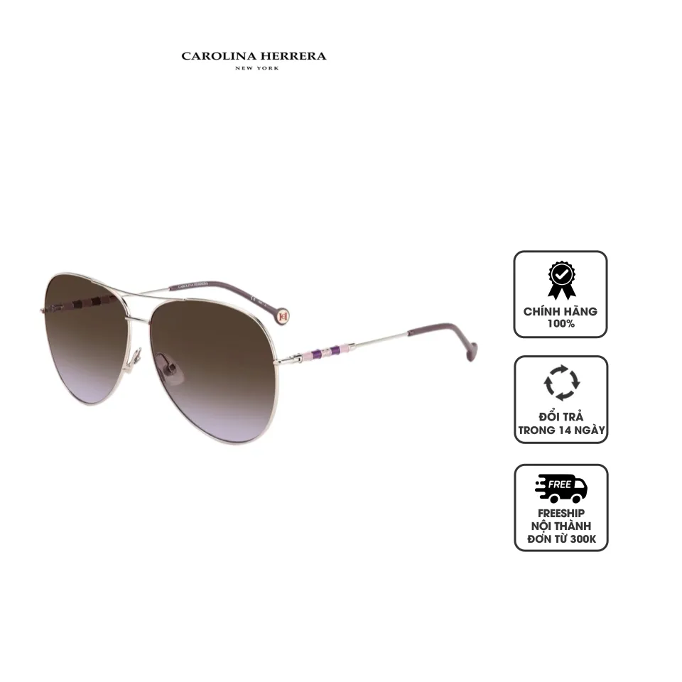 Kính mát Carolina Herrera Brown Violet Pilot CH 0034/S 03YG/QR 64