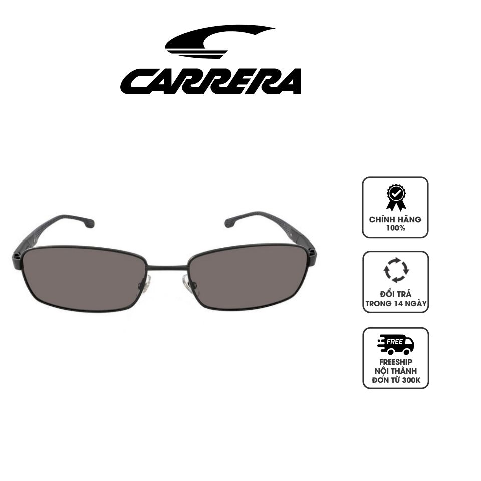 Kính mát Carrera Polarized Grey Rectangular Men's Sunglasses CARRERA 8037/S 0003/M9 58