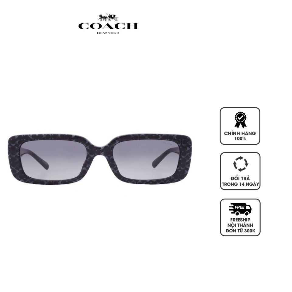 Kính mát nữ Coach Blue Gradient Rectangular Ladies Sunglasses HC8380U 57654L 54