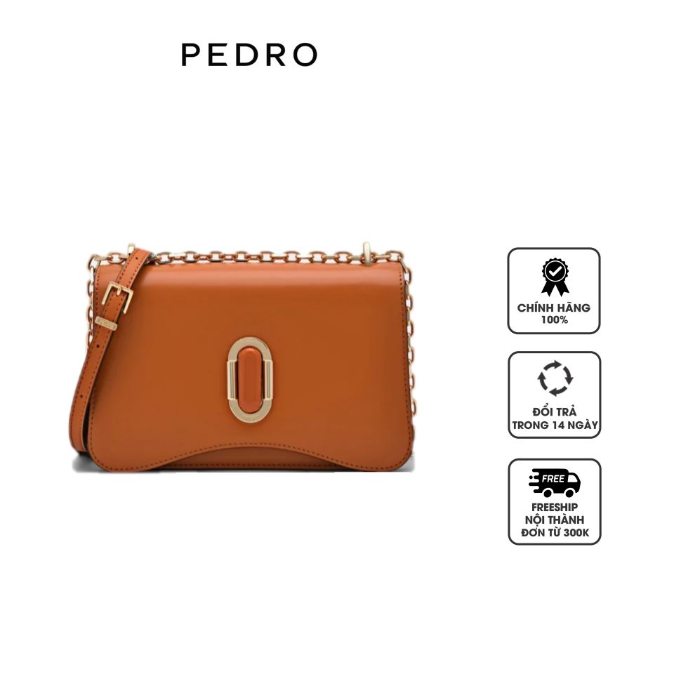 Túi xách Pedro Studio Rift Leather Shoulder Bag PW2-76390103-1 Orange