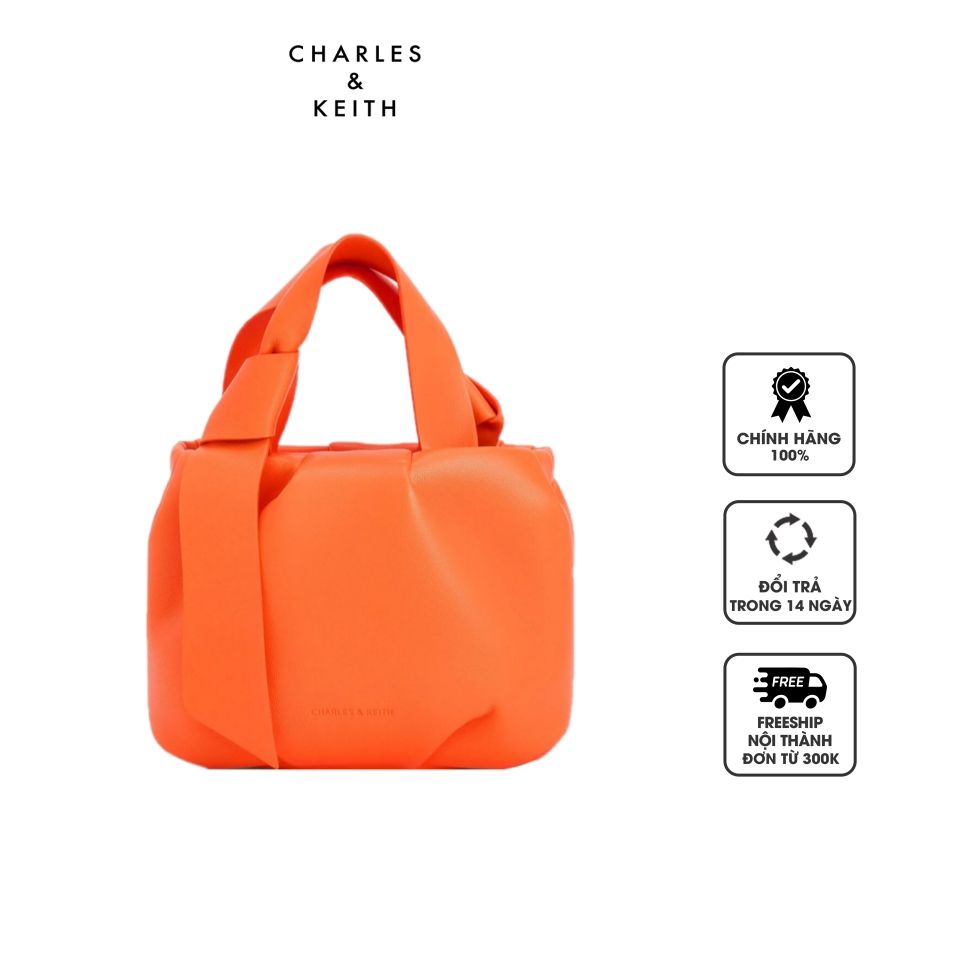 Túi xách Charles & Keith Toni Knotted Ruched Bag CK2-10271332 Orange