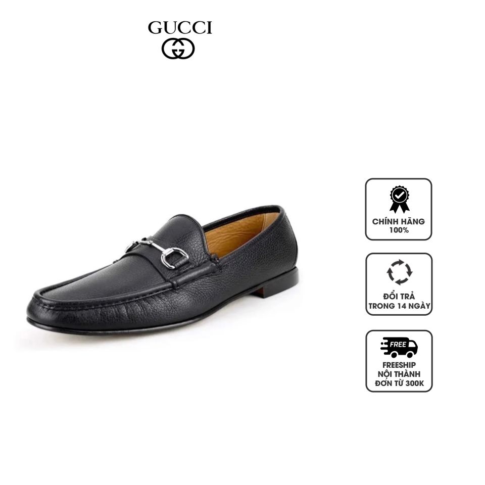 Giày lười nam Gucci Leather Loafer, 39