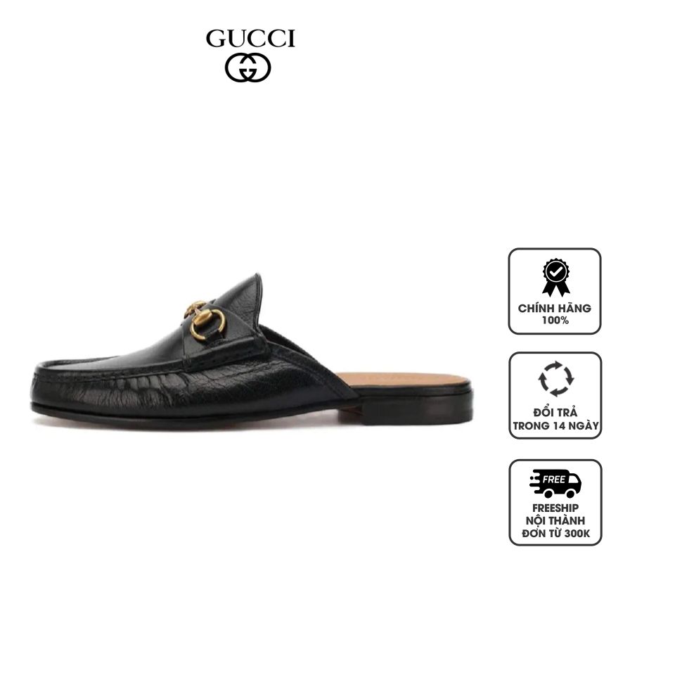 Giày sục Gucci Horsebit Leather Slipper Loafers, 39