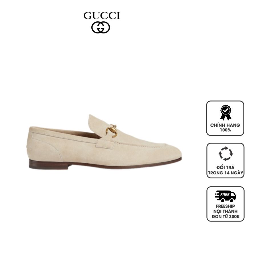 Giày lười nam Gucci Jordaan Loafer 406994 CH00 09511 Beige Suede, 38.5