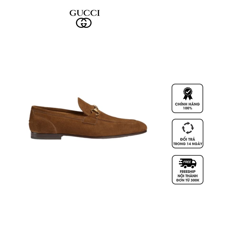 Giày lười nam Gucci Jordaan ‎406994 CH000 2110 Brown Suede, 39.5