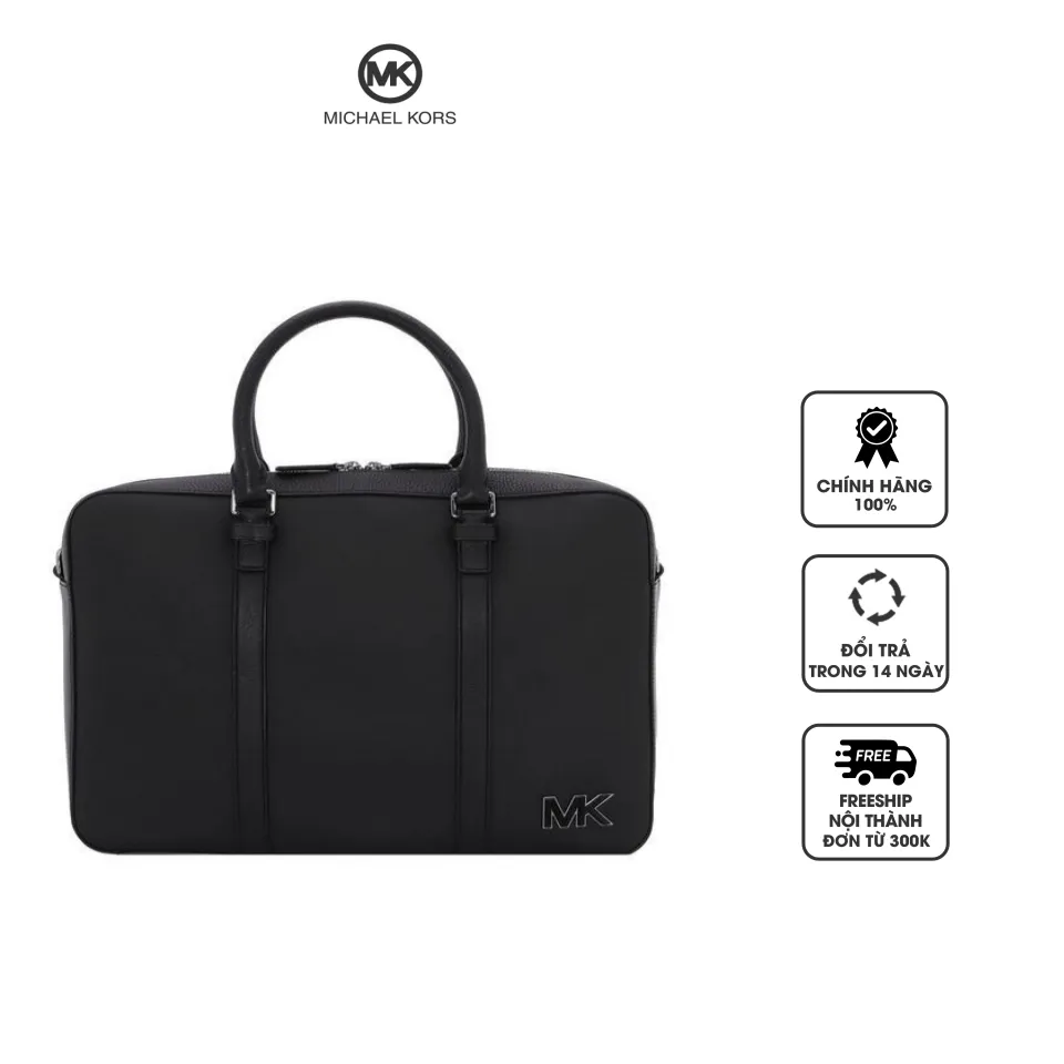 Túi Michael Kors Black Crossgrain Leather Hudson Briefcase Item No. 33S2MHDA6T-001