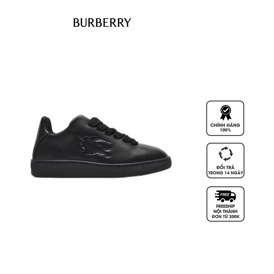 Giày thể thao nam Burberry Leather Box Sneakers 80833251 Black, 39