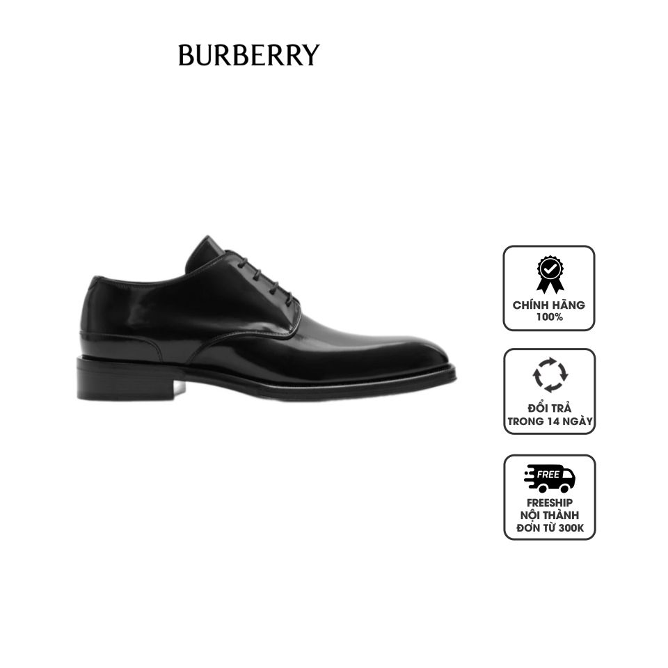 Giày da Burberry Leather Derby Shoes 80753731 Black, 40