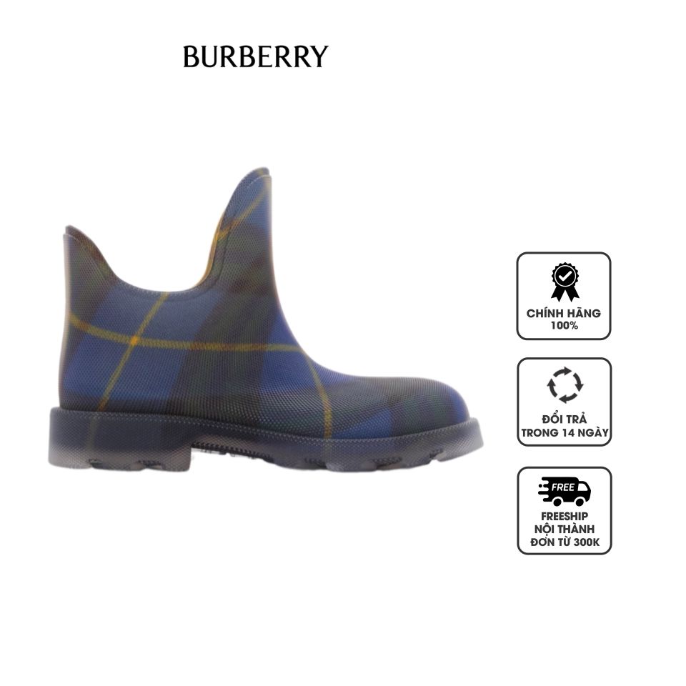 Giày Burberry Check Rubber Marsh Low Boots 80895551 Bright Navy, 40