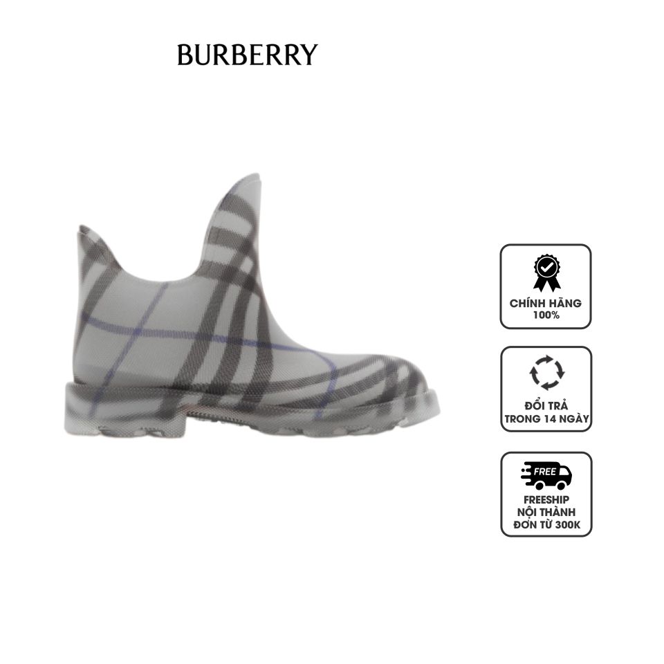 Giày Boots Burberry Check Rubber Marsh Low Boots 80881241 Lichen, 40
