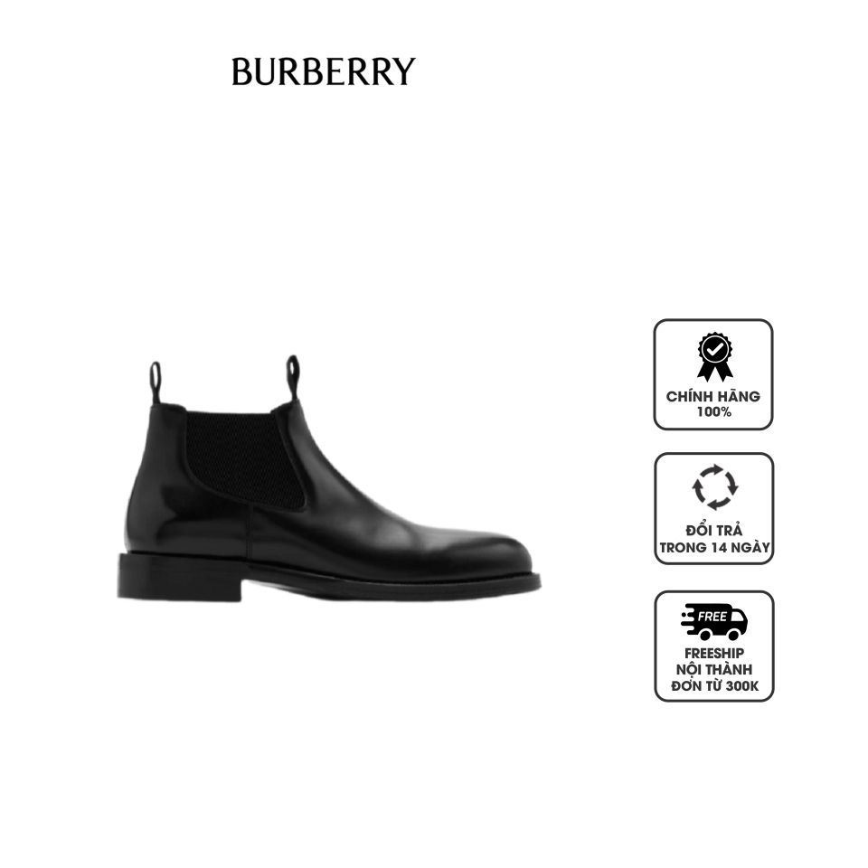 Giày nam Burberry Leather Tux Low Chelsea Boots 80801231 Black, 6 UK