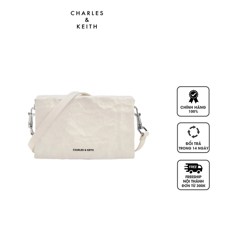 Túi đeo chéo Matina Crinkle-Effect Crossbody Bag CK2-80782348 Cream