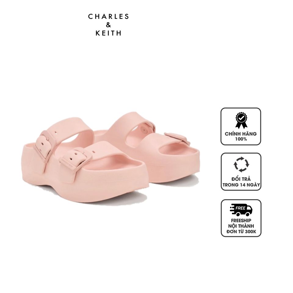 Dép Charles & Keith Bunsy Double-Strap Sports Sandals CK1-71650004 Pink, 36