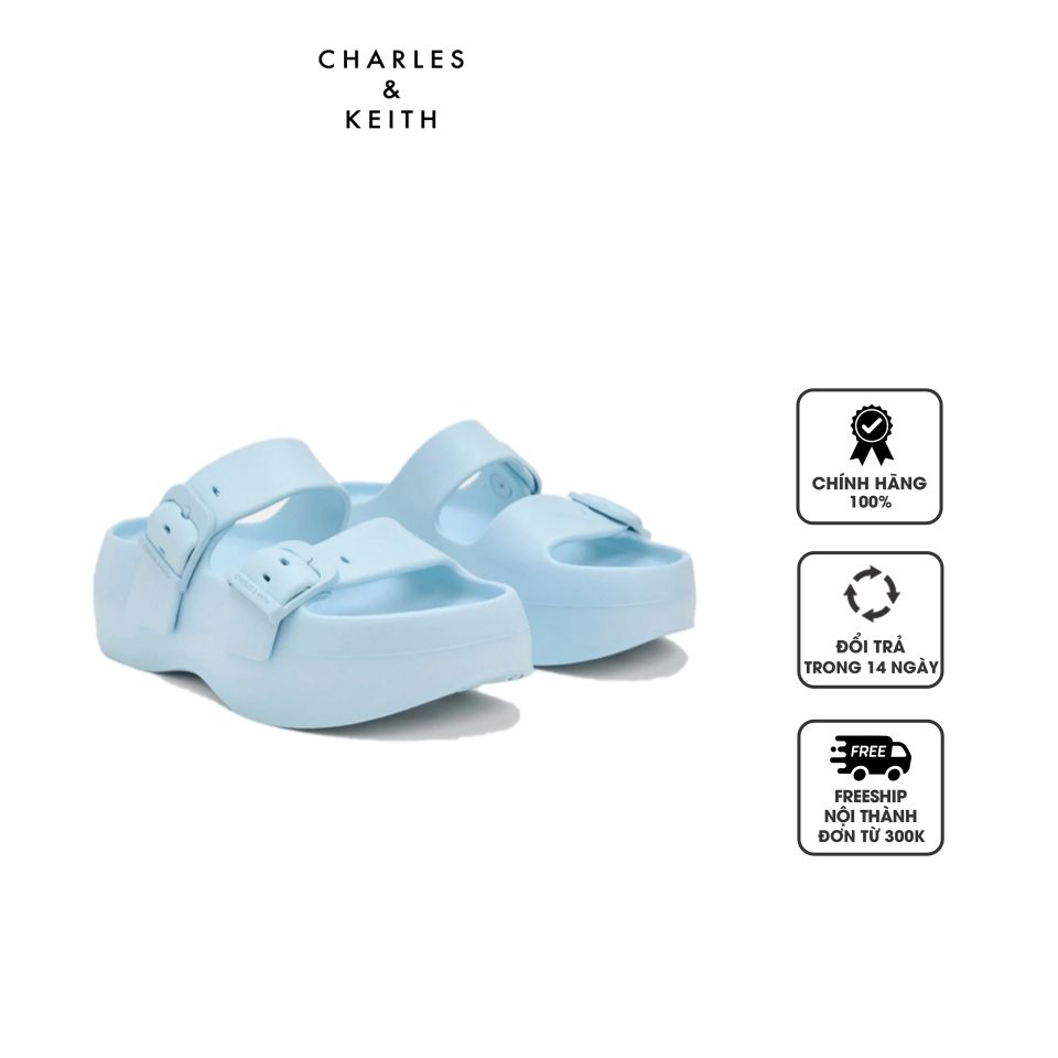 Dép Charles & Keith Bunsy Double-Strap Sports Sandals CK1-71650004 Blue, 35