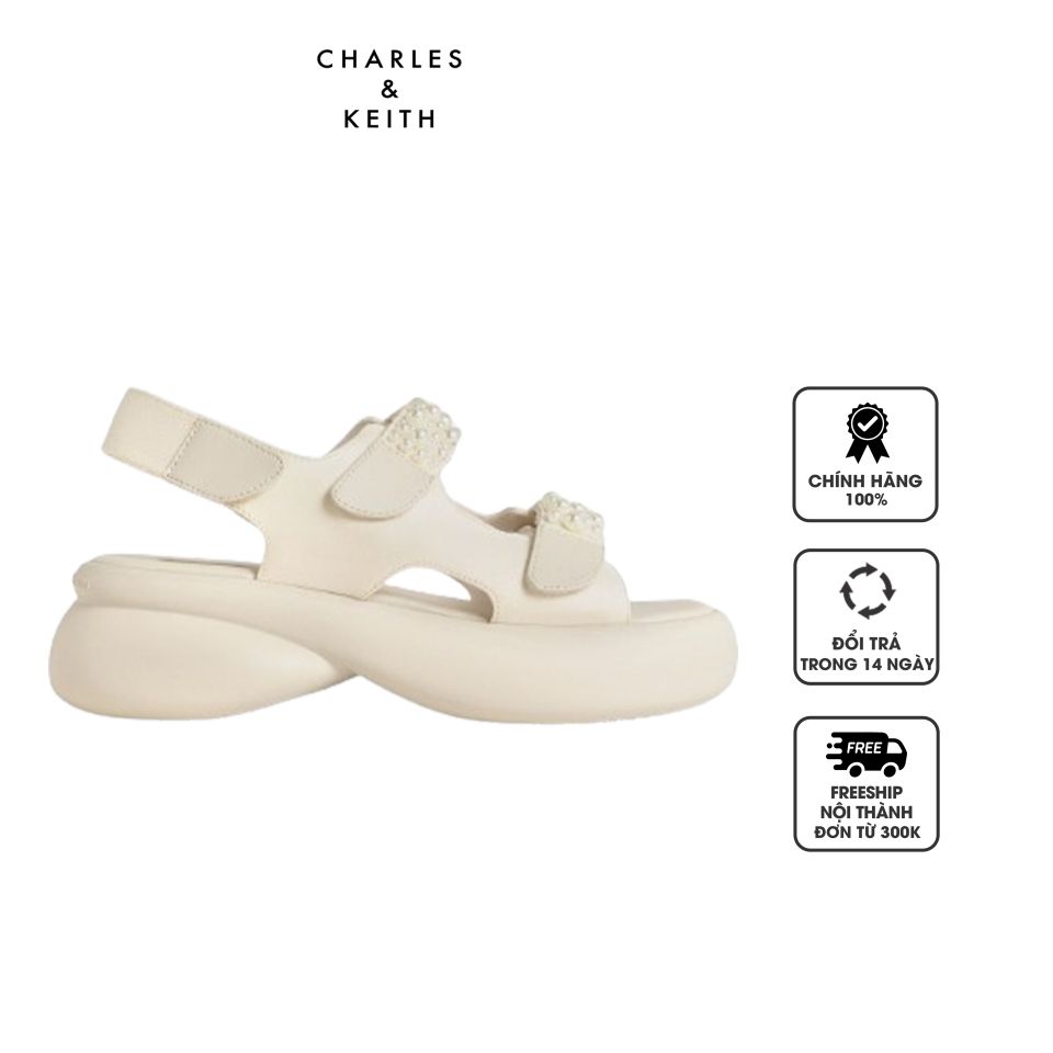 Sandals Charles & Keith Beaded-Strap Sports CK1-70920145-1 Chalk, 35