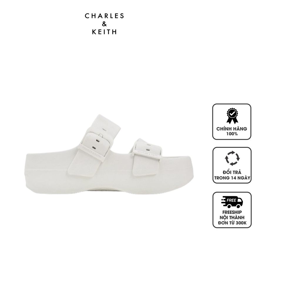 Dép Charles & Keith Bunsy Double-Strap Sports Sandals CK1-71650004 White, 35